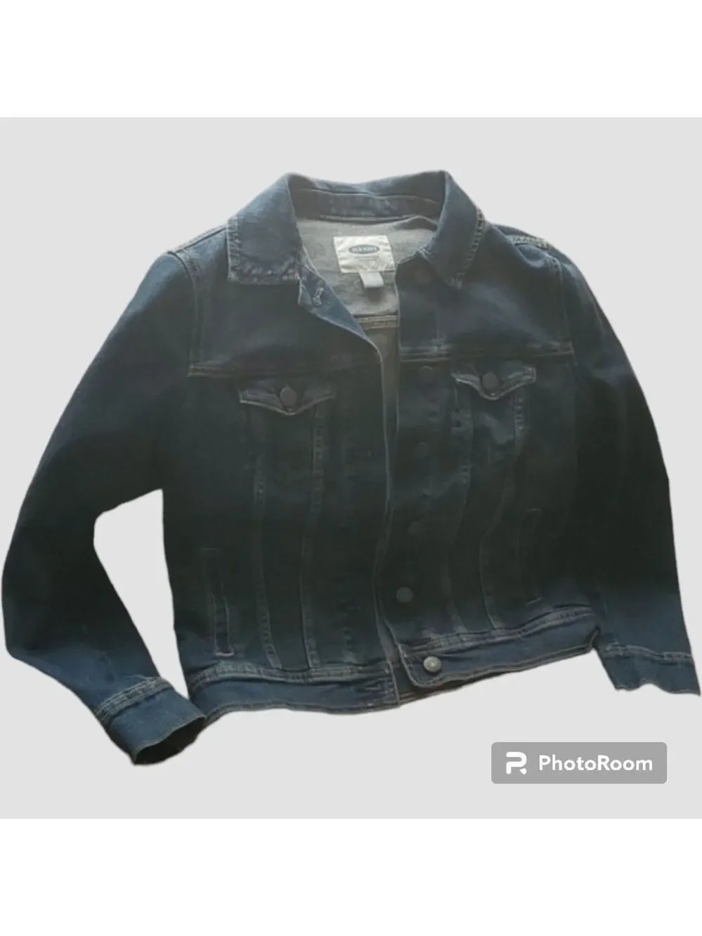 Old Navy jacket women’s Small sz S long Sleeve Denim Jean Trucker Blue Crop